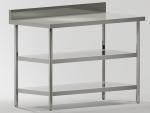   S/S Work Table W/. 2 Undershelf & Splash back